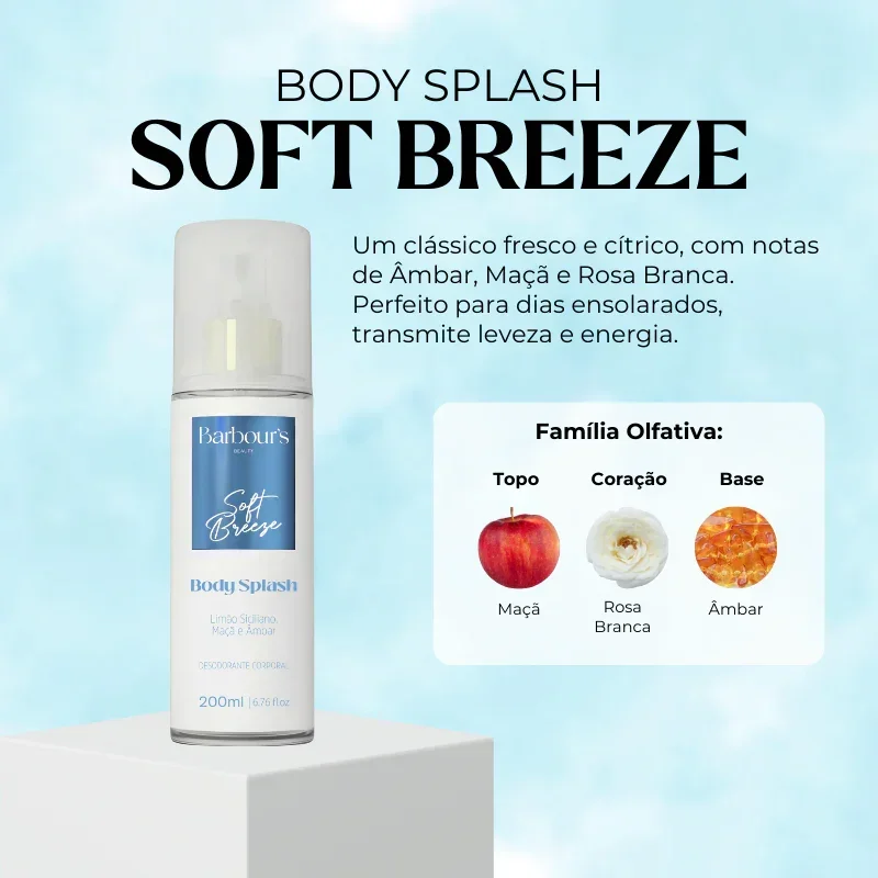 Kit 5 Body Splash Desodorante Colônia 200ml - Good Graces, Soft Breeze, My Sweet Delight, Very Sexy e Roses - Image 4
