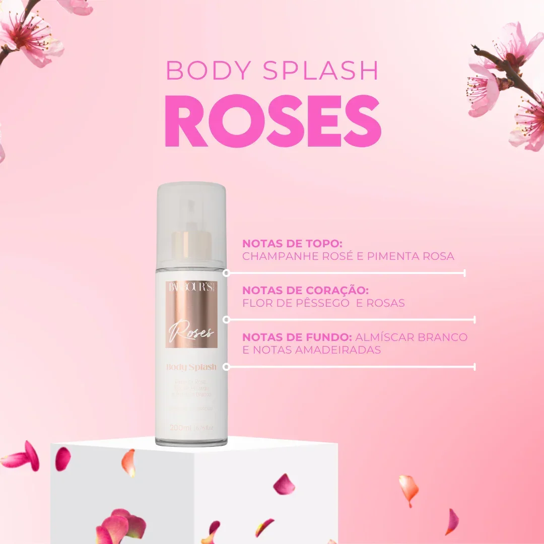 Kit 5 Body Splash Desodorante Colônia 200ml - Good Graces, Soft Breeze, My Sweet Delight, Very Sexy e Roses - Image 3