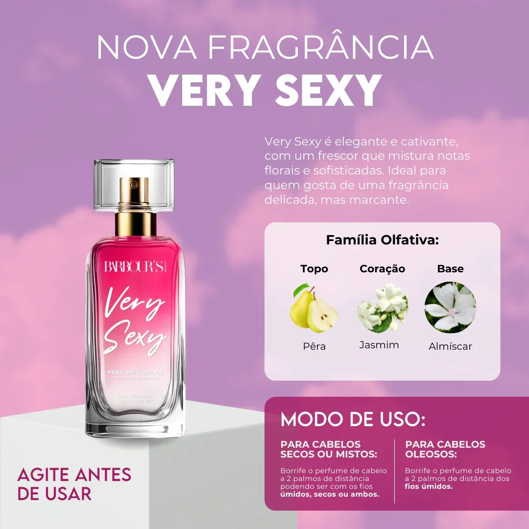 Kit Desodorante Colônia, Body Cream e Perfume Capilar Very Sexy - Image 3